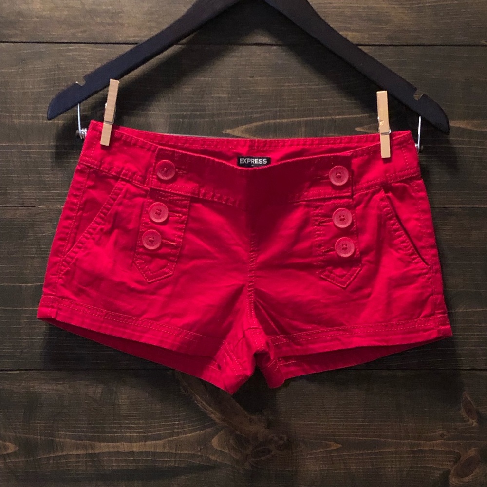Express Red Button Shorts Size 0